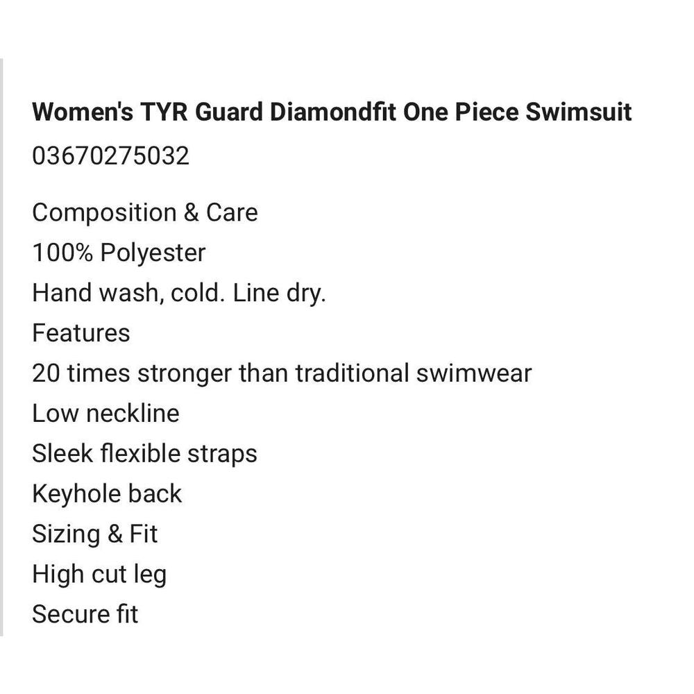 TYR Women’s Lifeguard One piece swimsuit Small - Picture 10 of 10